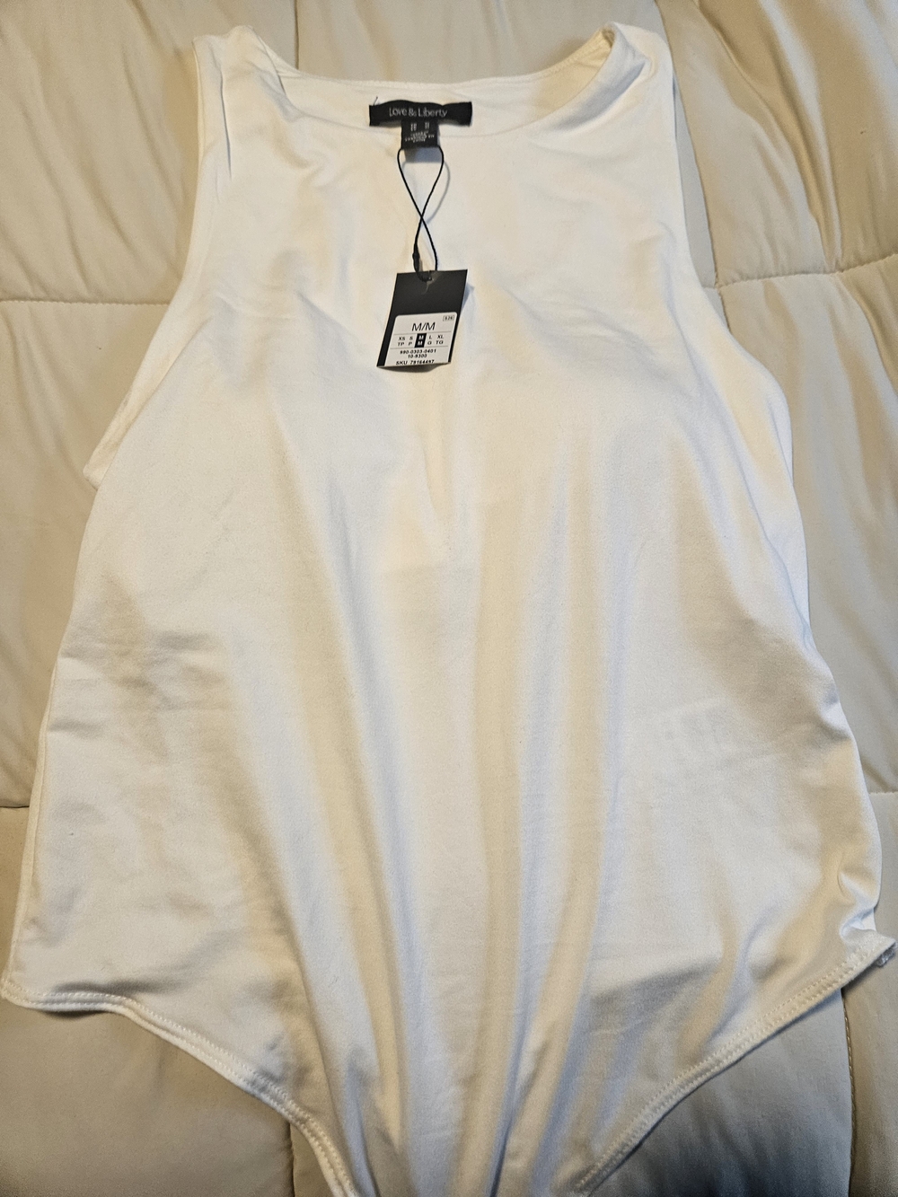 White Sleeveless Bodysuit
